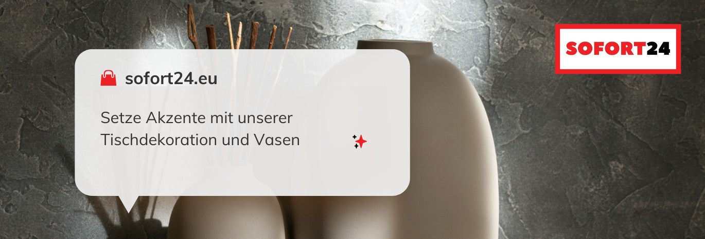 Tischdekoration und Vasen