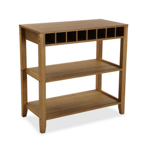 Beistellmöbel Versa Flaschenregal Küche Holz Braun Kunststoff Kiefer Holz MDF 40 x 80 x 80 cm