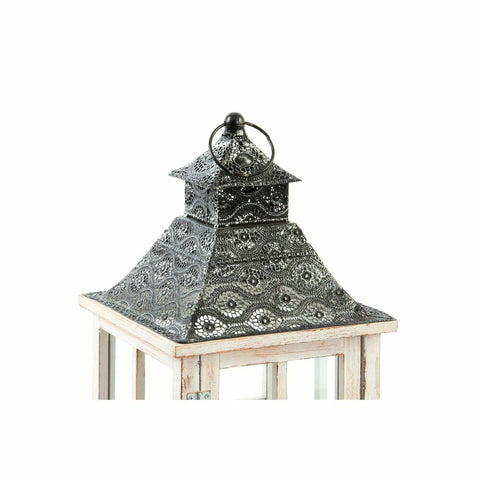 Laterne DKD Home Decor Kristall natürlich Schwarz Holz Weiß (25 x 25 x 65 cm)
