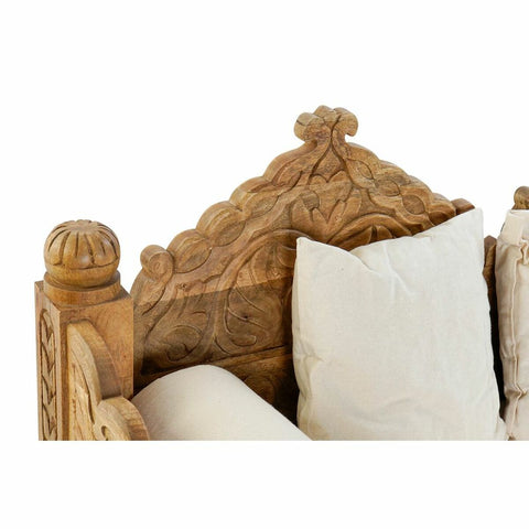 Sofa DKD Home Decor Beige Polyester Mango-Holz (190 x 77 x 90 cm)