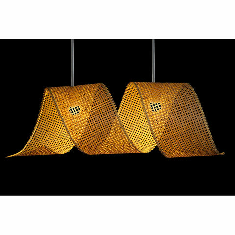 Deckenlampe DKD Home Decor Hellbraun Holz Bambus 50 W 220 V 80 x 30 x 30 cm