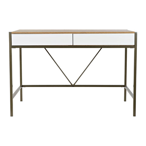 Schreibtisch DKD Home Decor Weiß Braun Metall Holz MDF 110 x 55 x 76 cm