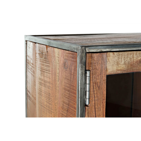 Displayständer DKD Home Decor Metall Kristall Akazienholz Recyceltes Holz 135 x 40 x 120 cm