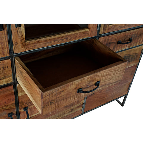 Displayständer DKD Home Decor Metall Kristall Akazienholz Recyceltes Holz 135 x 40 x 120 cm