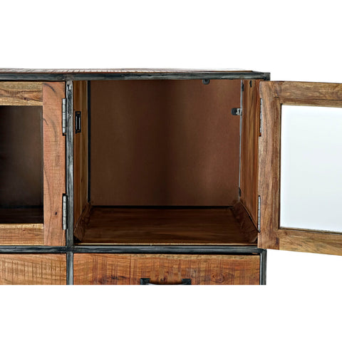 Displayständer DKD Home Decor Metall Kristall Akazienholz Recyceltes Holz 135 x 40 x 120 cm