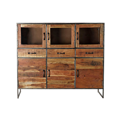Displayständer DKD Home Decor Metall Kristall Akazienholz Recyceltes Holz 135 x 40 x 120 cm