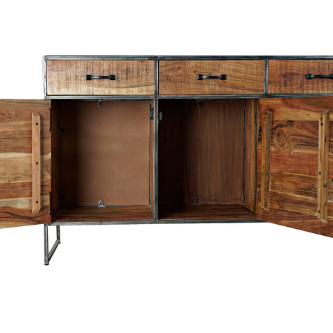 Displayständer DKD Home Decor Metall Kristall Akazienholz Recyceltes Holz 135 x 40 x 120 cm