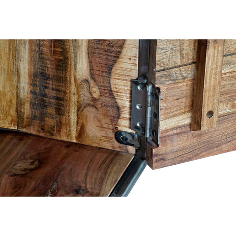 Displayständer DKD Home Decor Metall Kristall Akazienholz Recyceltes Holz 135 x 40 x 120 cm