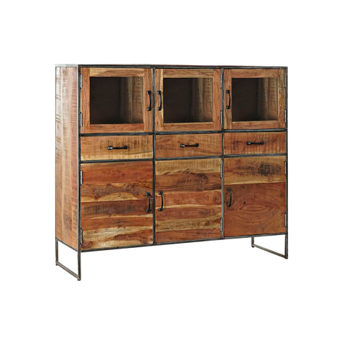Displayständer DKD Home Decor Metall Kristall Akazienholz Recyceltes Holz 135 x 40 x 120 cm