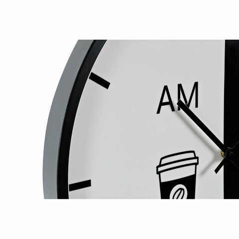 Wanduhr DKD Home Decor Schwarz Metall Weiß (60 x 4 x 60 cm)