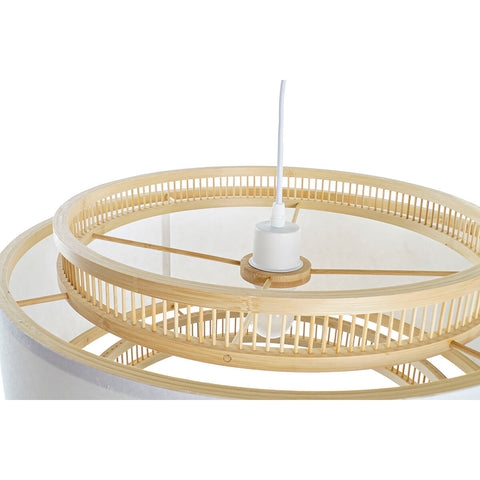 Deckenlampe DKD Home Decor Weiß natürlich Bambus 50 W 50 x 50 x 25 cm