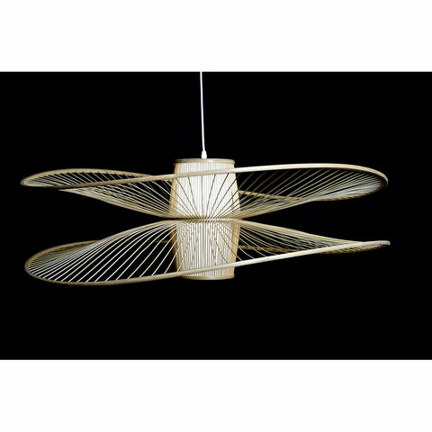Deckenlampe DKD Home Decor Weiß natürlich Bambus 50 W 100 x 100 x 32 cm