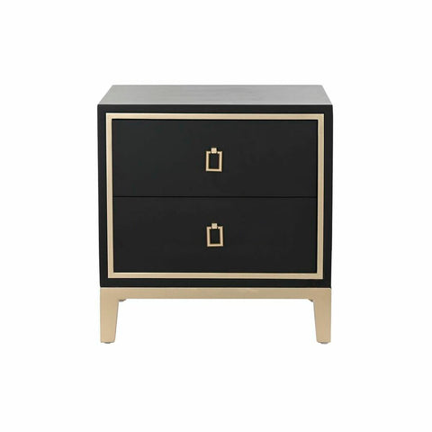 Nachttisch DKD Home Decor Schwarz Bunt Gold Holz Metall 30 x 40 cm 50 x 40 x 53 cm