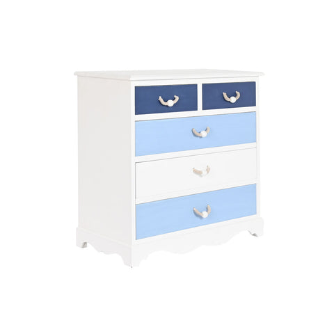 Schubladenschrank DKD Home Decor Weiß Himmelsblau Marineblau Schnur Holz MDF 80 x 40 x 80 cm