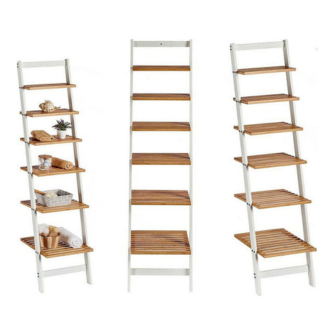 Regal Braun Weiß Bambus (35 x 165 x 42 cm)