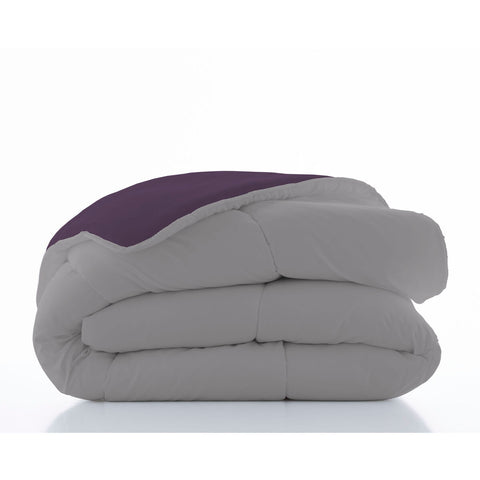 Bettdecke Naturals Colors Grau 300 gsm Aubergine (240 x 260 cm) (Double size)