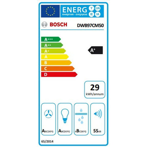 Konventioneller Rauchfang BOSCH DWB97CM50 90 cm 430 m3/h 140W A+ Silberfarben Stahl