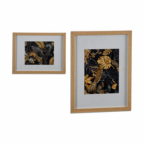Bild Gold Pflanzenblatt Spanplatte 43 x 32,5 x 3 cm (6 Stück)