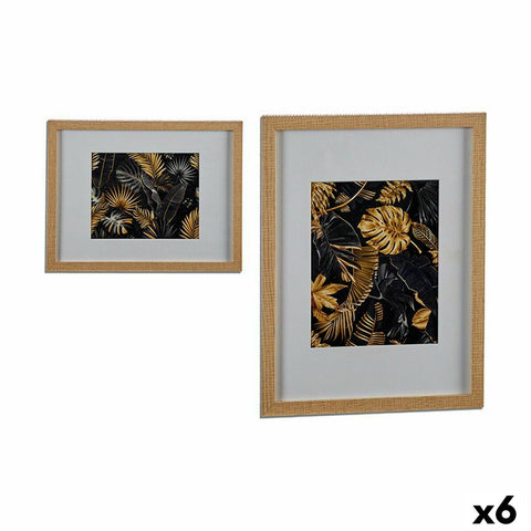 Bild Gold Pflanzenblatt Spanplatte 43 x 32,5 x 3 cm (6 Stück)