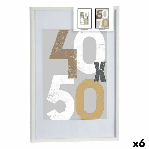 Fotorahmen 52,5 x 2,5 x 72,5 cm Weiß Kunststoff Holz MDF (6 Stück)